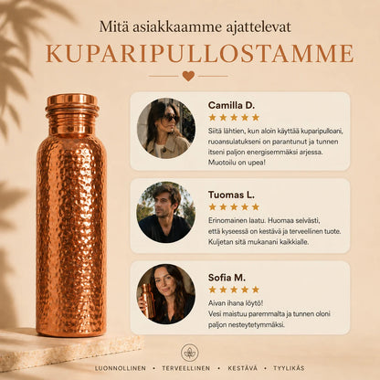 Kuparipullo Tilhom™ | Luonnollisesti puhdistettu vesi, muoviton