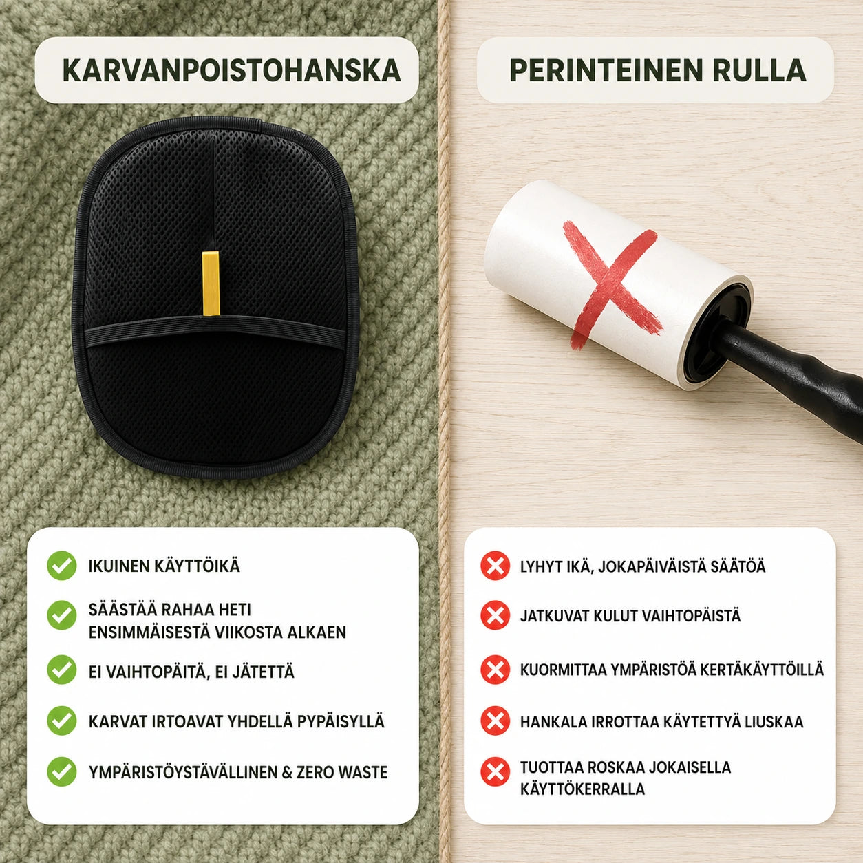 NoFur™ - Uudelleenkäytettävä & Ekologinen Karvanpoistohanska